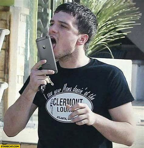 licking phone meme